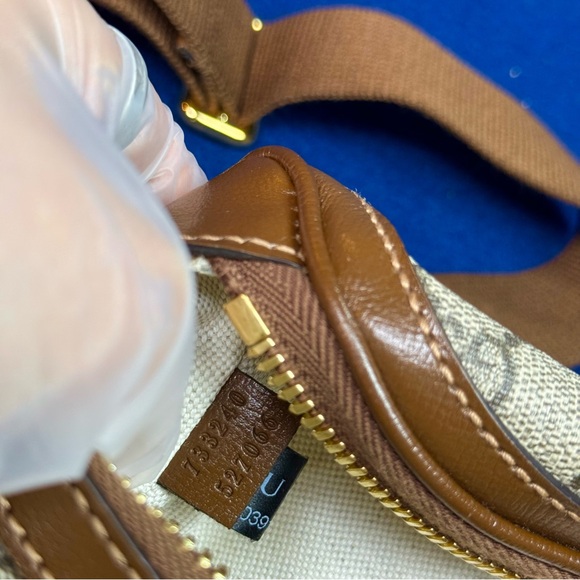 Authentic Gucci Interlocking Supreme G Belt Bag Beige/Ebony Leather Zipper Issue - Picture 12 of 14